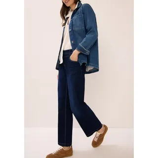 Cecil Wide Leg Jeans Dark Blue wash, 30,