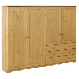 Home Affaire Wäscheschrank HOME AFFAIRE "Minik", beige (natur gebeizt, gewachst), B:184cm H:140cm T:35cm, Massivholz, Schränke, mit geschwungenem Fußsockel, in drei verschiedenen Farbvarianten