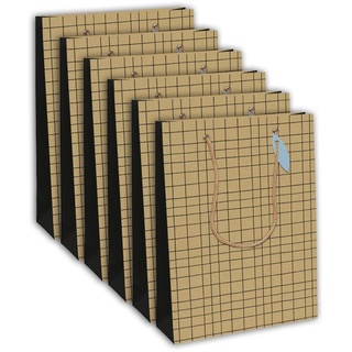 Clairefontaine 28794-2Cpack Geschenktüten aus Kraftpapier, groß, 26,5 x 14 x 33 cm, 210 g, Motiv: geometrisch, weiß und blau, ideal für: Gesellschaftsspiele, Puzzles, Geschenke