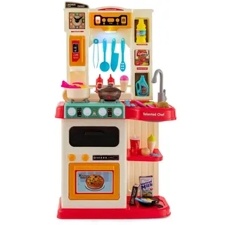 Costway Spielküchenset Rosa , Pink , Kunststoff , 24x78.5x42.5 cm , Spielzeug, Kinderküchen