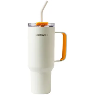 Blackube 1200ml Trinkbecher mit deckel und strohhalm, Becher mit deckel und strohhalm, Auslaufsicher, Große Trinkflasche aus Metall für Sport, Schule, Fitness, Outdoor, Camping-Fliederfarben