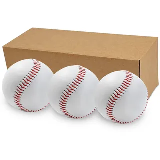LeapBeast Professionelle Baseballs 9 Inch, Handgenäht Baseballs, Hart Holz/Weiche Gummikern Basebälle für Erwachsene, Jugendtraining, Professionelle Baseballspiele (3PCS, Weicher Ball)