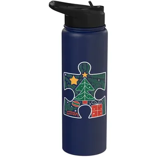 Weihnachtsbaum-Puzzle Stainless Steel Insulated Water Bottle