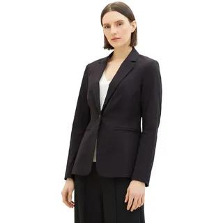 TOM TAILOR Damen Slim Fit Basic Satin Blazer , deep black, 40