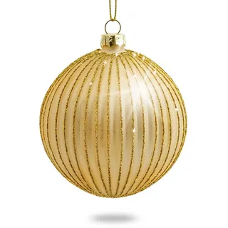 SIKORA Highlights 4er Set ausgefallene Christbaumkugeln aus Glas Gold Weihnachtskugel Christbaumschmuck, Farbe | Modell:Modell Helsinki Gold, Höhe in cm:8 cm