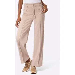 Webhose CREATION L, Damen, Gr. 38, Normalgrößen, champagner, beige, meliert, 76% Polyester, 20% Viskose, 4% Elasthan, meliert, Hosen Webhose