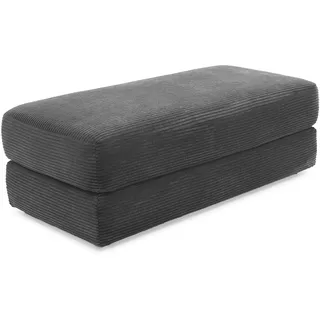 luma-home Polsterhocker Cord 124 x 40 x 60 cm Dunkelgrau