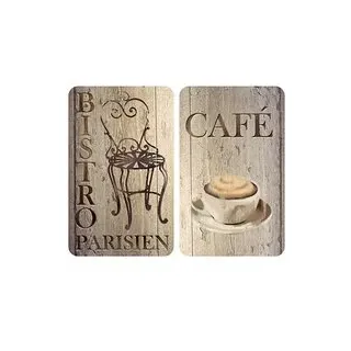 WENKO Herdabdeckplatten Bistro braun, 2 St.