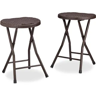 Relaxdays Klapphocker 29 x 33 x 45 cm Braun