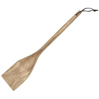 FACKELMANN Pfannenwender 33 cm AKAZIE, hochwertiger Wender aus Akazien-Holz, aufhängbar am Kunstlederbändchen, robuster Küchenhelfer in modernem Natur-Design (Farbe: Braun), Menge: 1 Stück