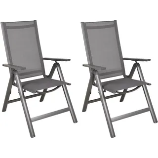 Garden Pleasure Lenola Stapelstuhl 2 St. 58 x 60 x 84 cm grau
