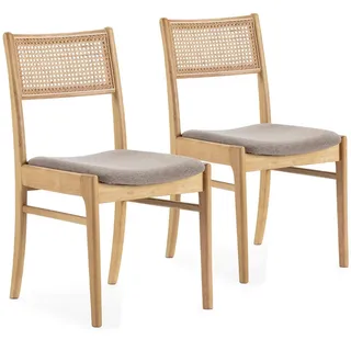 VS Venta-stock Stuhl-Set 2 Vilma Eichenfarbe, Massivholz , Holz , 45x83x54 cm , Esszimmer, Stühle