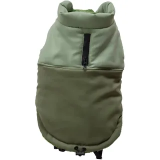 JACK AND VANILLA, Elegante Fleecejacke zum Spazierengehen mit Ihrem Hund, leicht und bequem, Bequeme Taschen, maschinenwaschbar, Größe M, grüne Farbe, Modell 5Th Avenue Dogwalk