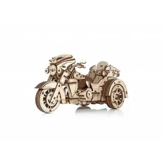 3D Puzzle Motorrad – DIY Motorrad 3D Puzzle Erwachsene & Jugendliche ab 14 Jahren – 3D Holzpuzzle mit Aufziehmechanismus, Gummirädern & beweglichen Teilen – EWA Eco-Wood-Art, 273 Teile