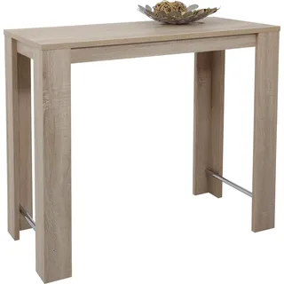 Hela Tische, Stehtisch Bistrotisch Frieda - Nachbildung Sonoma Eiche, Melaminbeschichtung - Winkelfuß mit Streben - Maß 120x58x108cm - Hellbraun