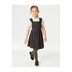 Girls M&S Collection Girls' Jersey Frilled School Pinafore (2-12 Yrs) - Grey, Grey - 8-9 Years
