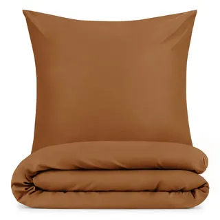 Blumtal Bettwäsche 3-teilig, 200/220 cm & 40/80 cm, Braun , Textil , Rechteckig , 200x220 cm , Oeko-Tex® Standard 100 , Heimtextilien, Bettwäsche & Leintücher, Bettwäsche