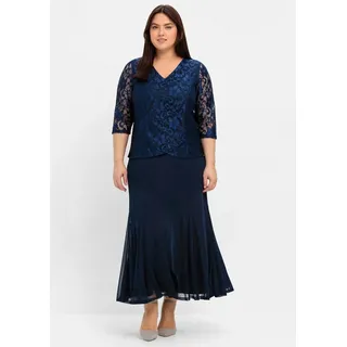 sheego Abendkleid Etuikleid Blau 52