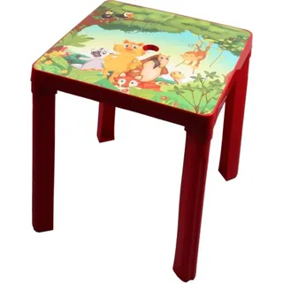 Kinder Tisch Stuhl Kunststoff Rot Gartentisch Spieltisch Sitzgruppe 2 Stühle - Rot