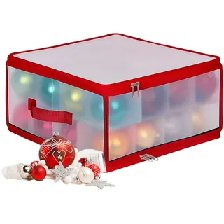 Relaxdays Weihnachtskugel-Aufbewahrungsbox , Kunststoff, Wellpappe, Textil , Quadratisch , 36x18x36 cm , Dekoration, Weihnachtsdekoration, Christbaumschmuck