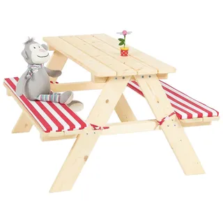 Garten-Kindersitzgruppe PINOLINO "Nicki", grün, Sitzmöbel-Sets, Baby, B/H/T: 90cm x 50cm x 79cm, Massivholz, Garten-Kindersitzgruppe, Picknicktisch, BxHxT: 90x79x50 cm, B:90cm H:50cm T:79cm