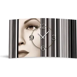 Digital Art Frau Designer Wanduhr modernes Wanduhren Design leise kein ticken DIXTIME 3DS-0318 - Grün