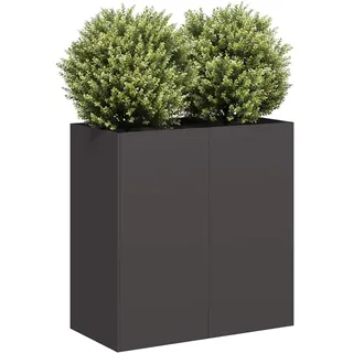 vidaXL Pflanzkübel Schwarz 80x40x80 cm Kaltgewalzter Stahl