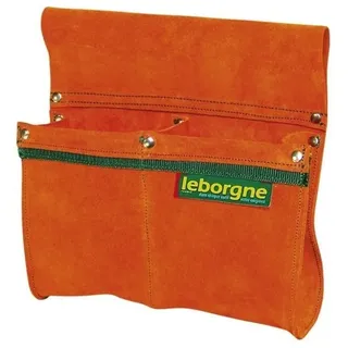 LEBORGNE - Doppelte Tasche aus Spaltleder – Tasche mit Nägeln/Gürtel – für Schreiner, Baumeister, Holz, Maurer – mehrere Taschen – ergonomisch und robust