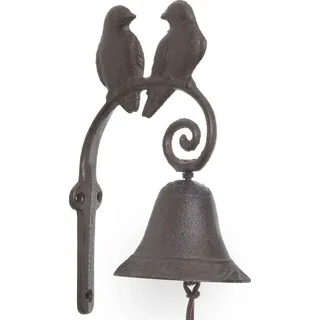 Moritz Türglocke Glocke Vogelpaar Pärchen Vöglein Wandglocke Gartendeko Gusseisen Rustikal Antik Design Stil Retro Klingel