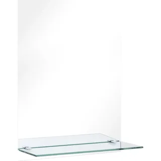 Wandspiegel mit Regal 30×50 cm Hartglas - Silber, Bunt