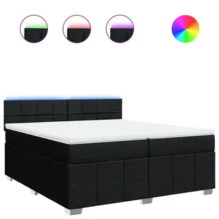 vidaXL Boxspringbett mit Matratze Schwarz 200x200 cm Stoff - Schwarz