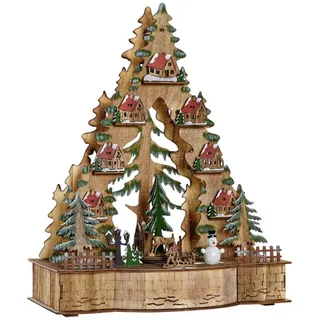 DKD Home Decor Weihnachtsdekoration der Marke, Grün, aus Holz (30 x 15 x 37 cm)