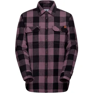 Mammut Tamaro Longsleeve Shirt Women | Flanellhemd für Damen, Kariertes Hemd, Flanell Outdoor Kleidung, Atmungsaktiv und Schnelltrocknend, Langarm und Warm | Flux-Black, L