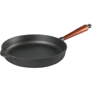 Skeppshult 0285T Servierpfanne Ø 28 cm aus Gusseisen mit Holzgriff aus Buche,für alle Herdarten geeignet (auch Induktion)