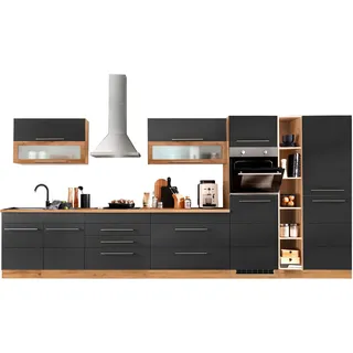 kochstation Küchenzeile KS-Wien 430 cm schwarz