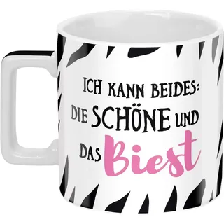 Sheepworld Tasse mit Spruch "Biest" | Wortheld-Tasse, Porzellan, 45 cl, Mehrfarbig, lustiger Sprüche-Becher | 46530