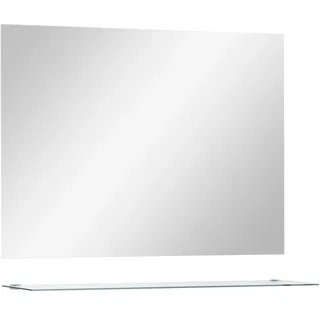 Wandspiegel mit Regal 80×60 cm Hartglas - Silber, Bunt