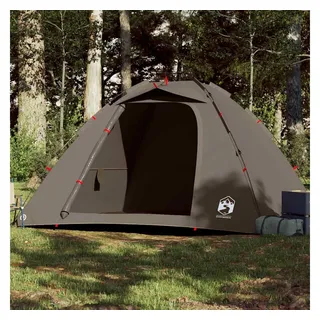 vidaXL Angelzelt 4 Personen Braun Quick Release - Braun