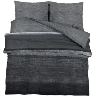 vidaXL Bettwäsche-Set Dunkelgrau 240x220 cm Baumwolle - Grau