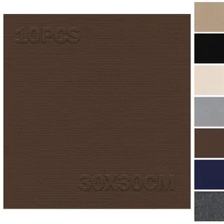 Teppichfliesen 30x30cm Selbstliegend - 10 Stück Set - 0.9m2 - Teppichfliesen Selbstklebend, Teppichboden mit Rückseite, Teppich Fliesen zum Zuschneiden für Wohnung, Haus, Schlafzimmer, Dunkelbraun