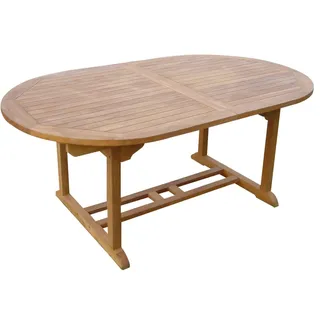 Teak Tisch Gartentisch Garten ausziehbar Esstisch Teakmöbel Holztisch 240/180cm - Naturbelassen