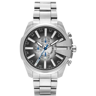 Diesel Mega Chief Slim Herren Silber-Ton Edelstahl Uhr, DZ4686
