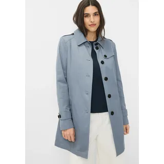 Kurzmantel FUCHS SCHMITT, Damen, Gr. 46, blau (bleue), Web, Obermaterial: 58% Baumwolle, 42% Polyester, unifarben, regular fit normal, mit Riegel abgesteppte Kante mit Knöpfen,verstellbar, Mäntel Kurzmantel, Lightweight Cotton, Regular Fit, Schulterklappen