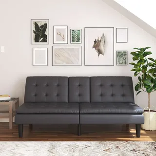 dorel home »MAINE, Kinosofa mit Relax- und Bettfunktion, 2 Getränkehalter,« Liegefläche 190 x 110 cm, Webstoff und Kunstleder grau