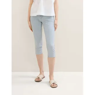 Tom Tailor Damen Capri Jeans Hose, denim offwhite stripe, 26