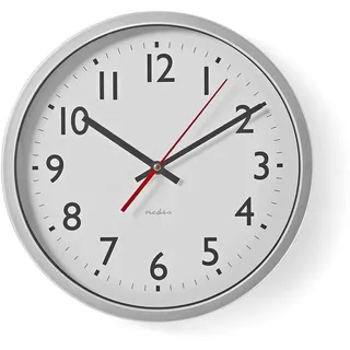 Nedis Wanduhr 30,00 cm CLWA110WT silber/weiß