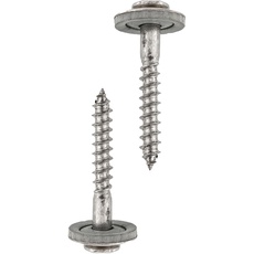 HELPMATE Spenglerschrauben 4,5x65 mm, 150 Stück, DIN 7995, Edelstahl A2, PZ2, DIN 7995, Dachdeckerschrauben, Linsenkopf, mit Tellerscheibe und EPDM-Dichtscheibe, Silber, 4,5 x 65 mm