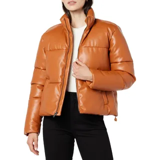 The Drop Pufferjacke für Damen, Priscilla Veganes Leder, Cognac, S