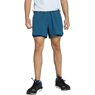 Puma Unisex Studio Foundations 2-in-1-shorts Strick Shorts, Ocean Tropic, M EU