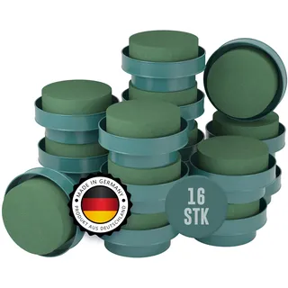ELES VIDA Nasssteckschaum Schale Zylinder Form - 16 Stück 8x5 cm - Steckmoos, Steckmasse - Kegel für Blumengestecke - Steckschwamm zum Basteln, Hochzeit, Geschenke, Deko, Blumen Gesteck
